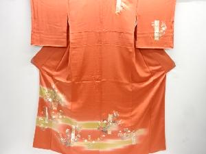 短冊に草花模様訪問着